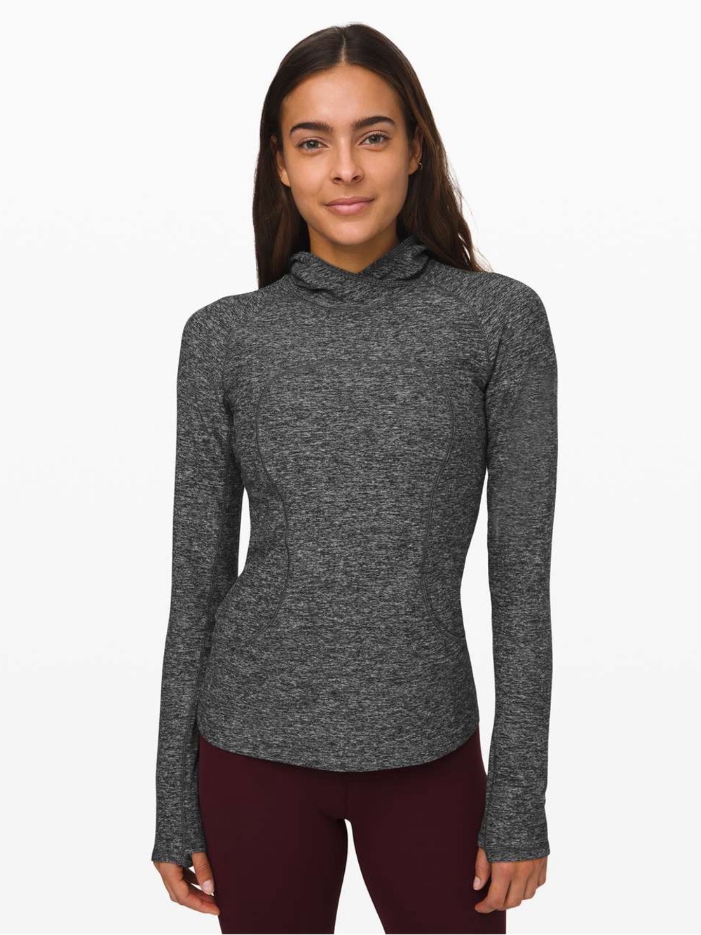 Lululemon On Repeat Rulu Hoodie Size 8 Heathered Gray Pullover Running Top